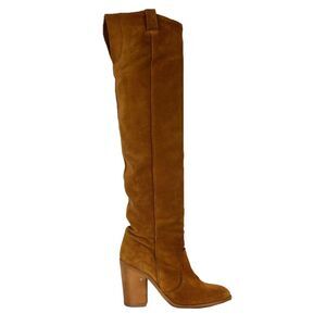 Suede Over the Knee Light Brown Boots